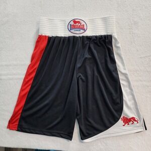 Lonsdale Boxing Shorts Mens Large Black Red White Mesh Athletic Sports Gym Lion